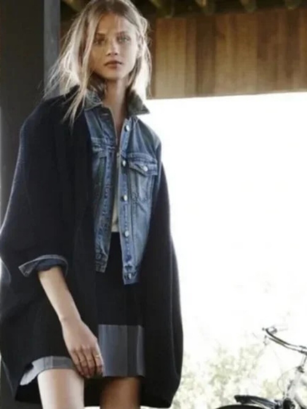 Madewell Black and Gray Silk Blend Pleated Mini Skirt Pockets Size Small